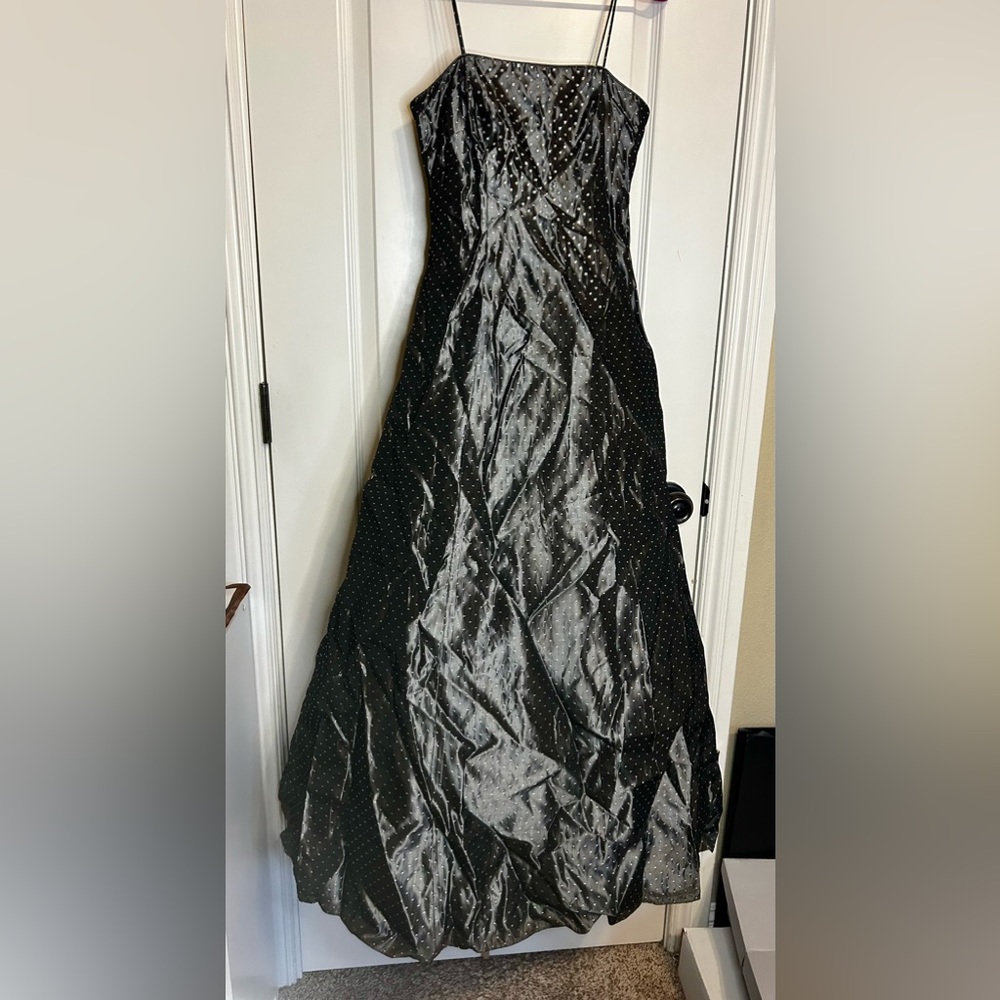 Black Formal Dress with Rhinestone Bodice